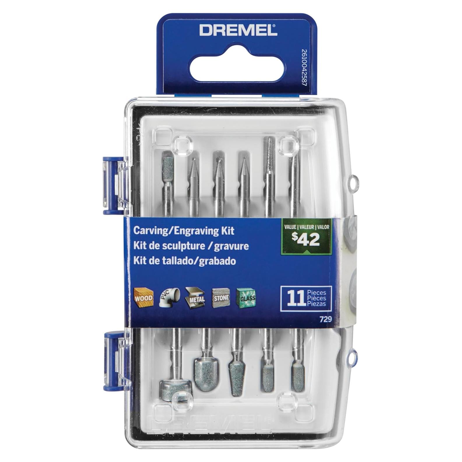 Kit de Accesorios Dremel 729-01 para Tallado y Grabado 11 Piezas