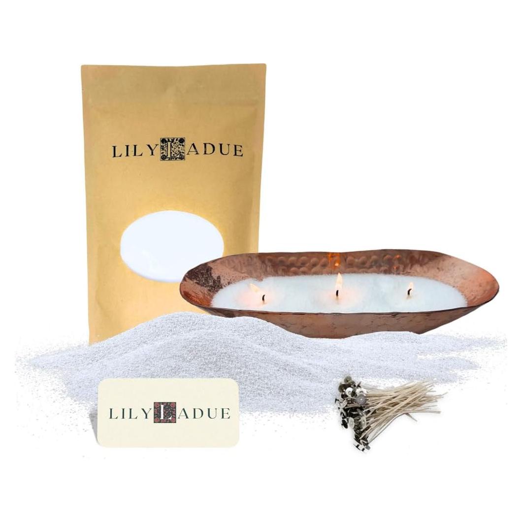 Kit de Velas de Arena Perladas LILY LADUE 0.45kg con Tazón de Cobre