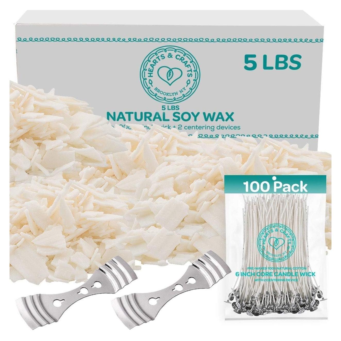 Cera de Soja Hearts & Crafts 2.27 kg + 100 Mechas + Herramientas