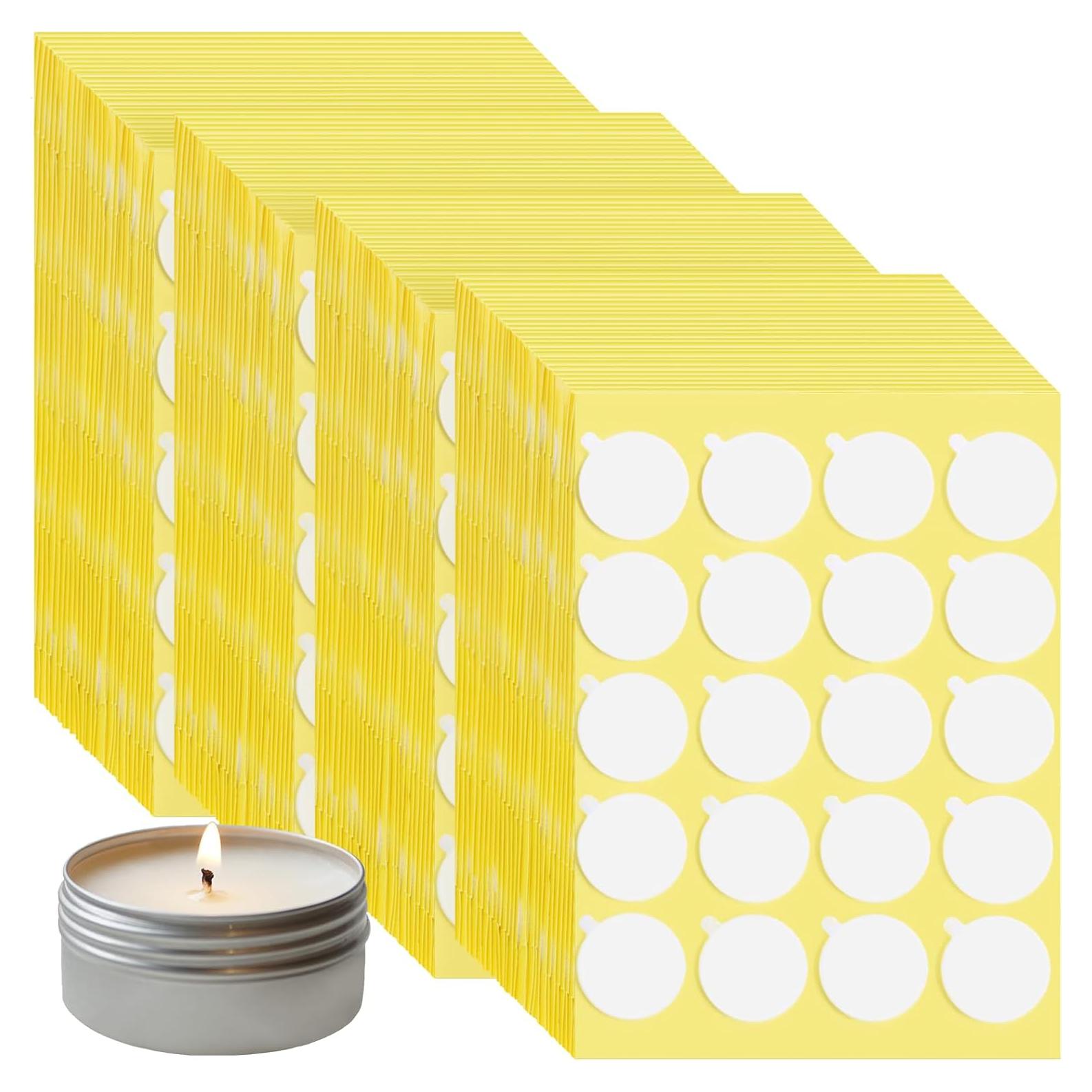 2400 Pegatinas para Mechas de Velas Aubeco - Doble Cara Resistente al Calor
