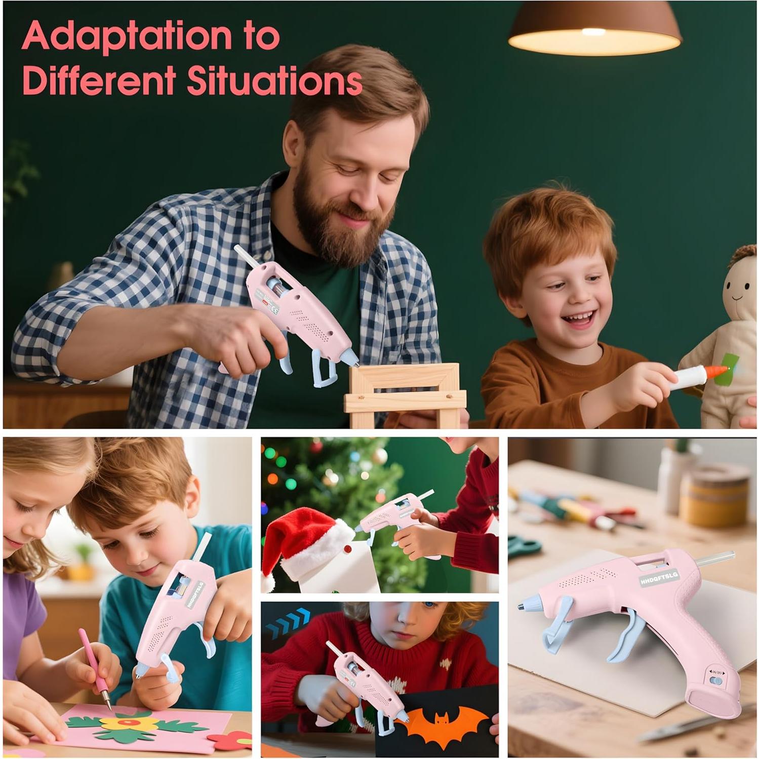 Pistola de Silicona Caliente Inalámbrica HHDQFTSLG 20W Rosa