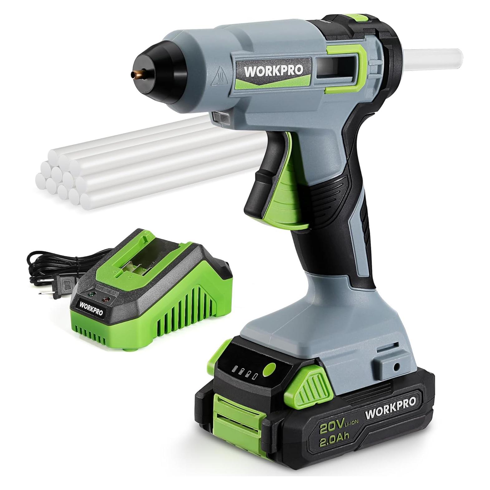 Pistola de Pegamento Caliente Inalámbrica WORKPRO 20V 40W