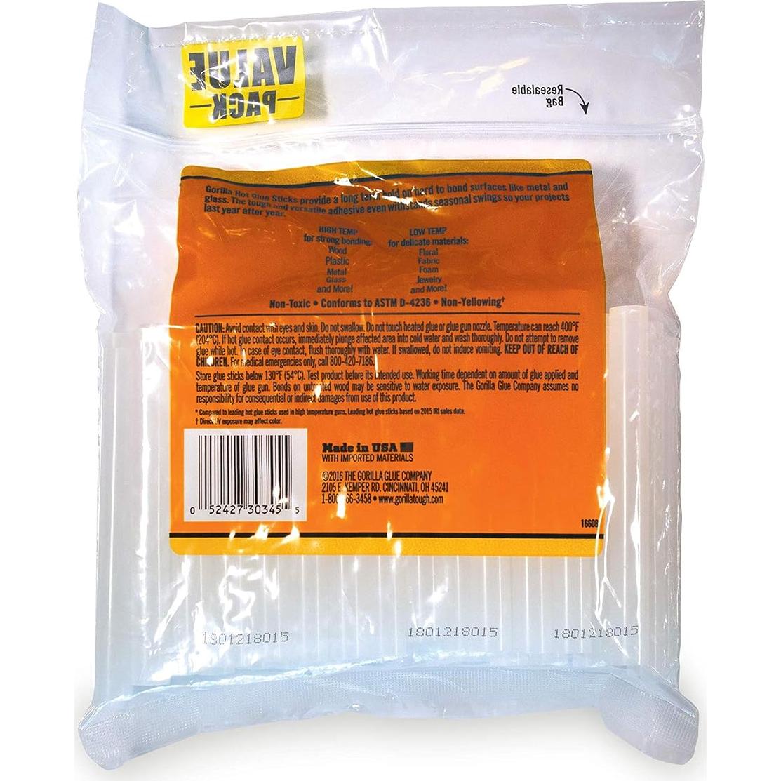 Palitos de Pegamento Caliente Gorilla Mini 75 Unidades 10.16 cm