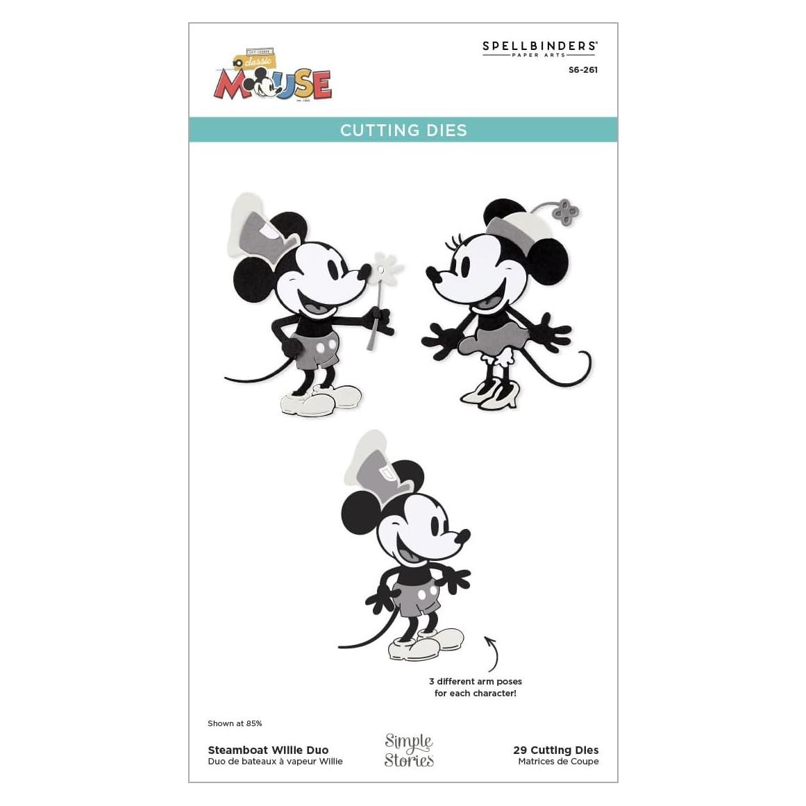 Troqueles de Corte Spellbinders Steamboat Willie - 29 Piezas