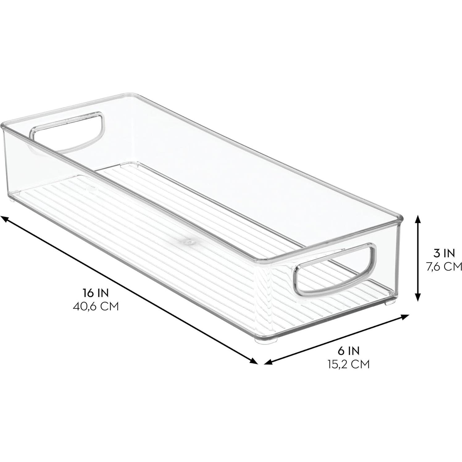 Contenedor Apilable de Plástico iDesign 40.6x15.2 cm Transparente