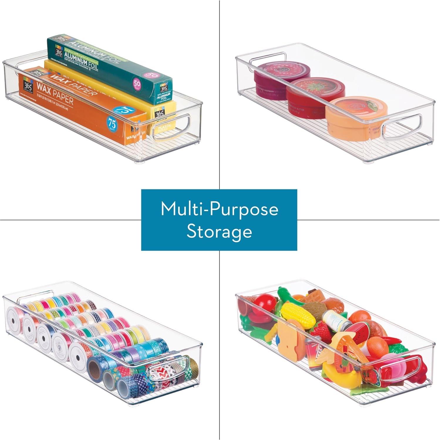 Contenedor Apilable de Plástico iDesign 40.6x15.2 cm Transparente