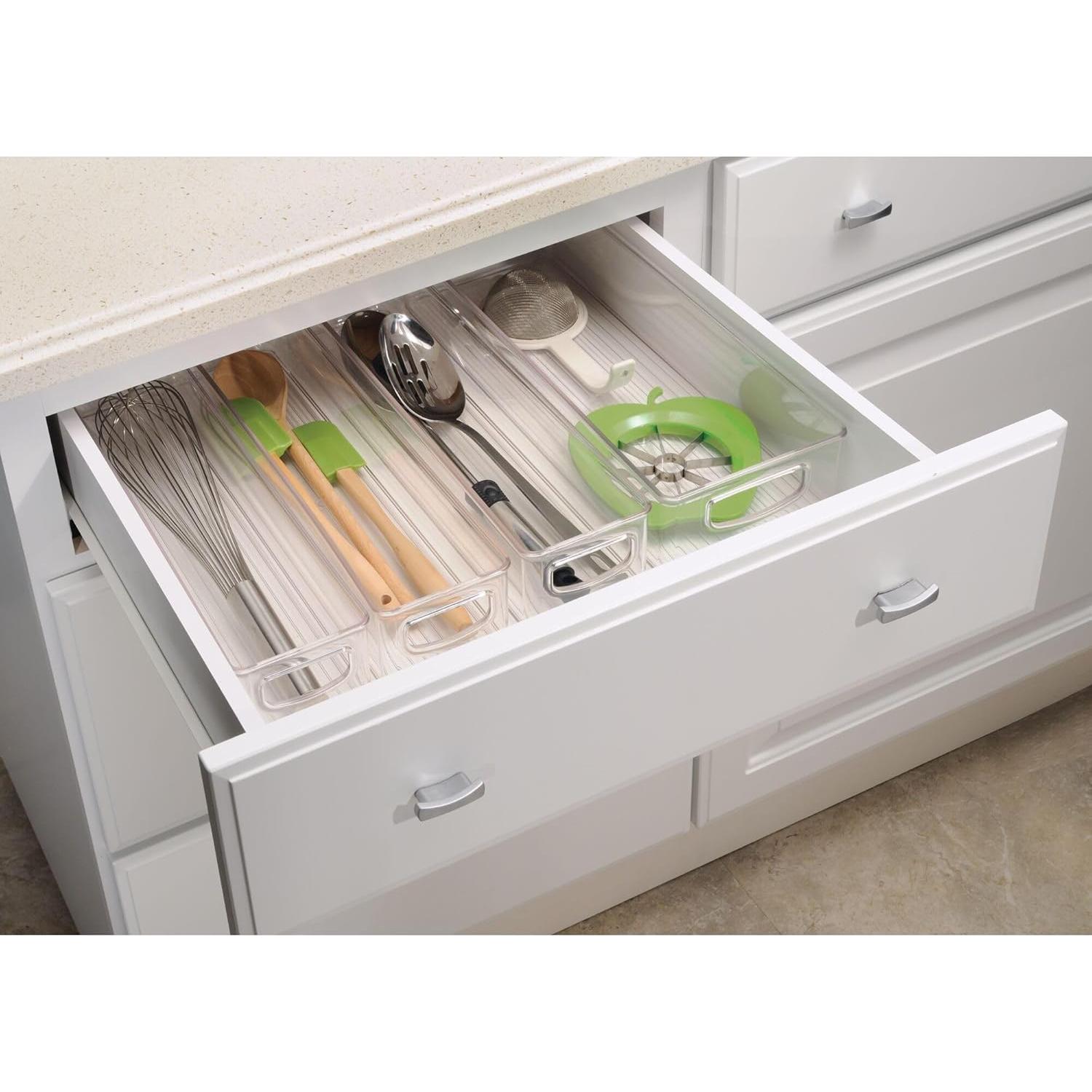 Contenedor Apilable de Plástico iDesign 40.6x15.2 cm Transparente