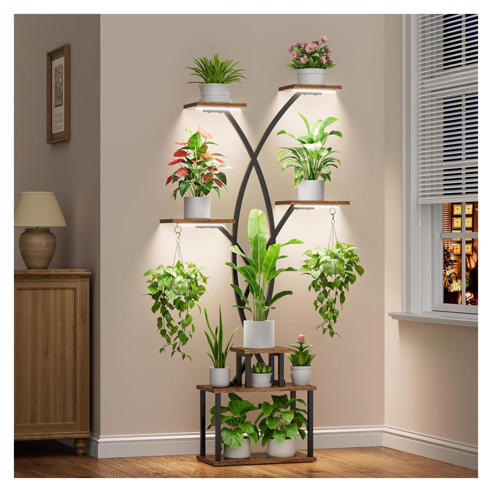 Soporte de Plantas LATIBELL 7 Niveles con Luces de Crecimiento 167 cm