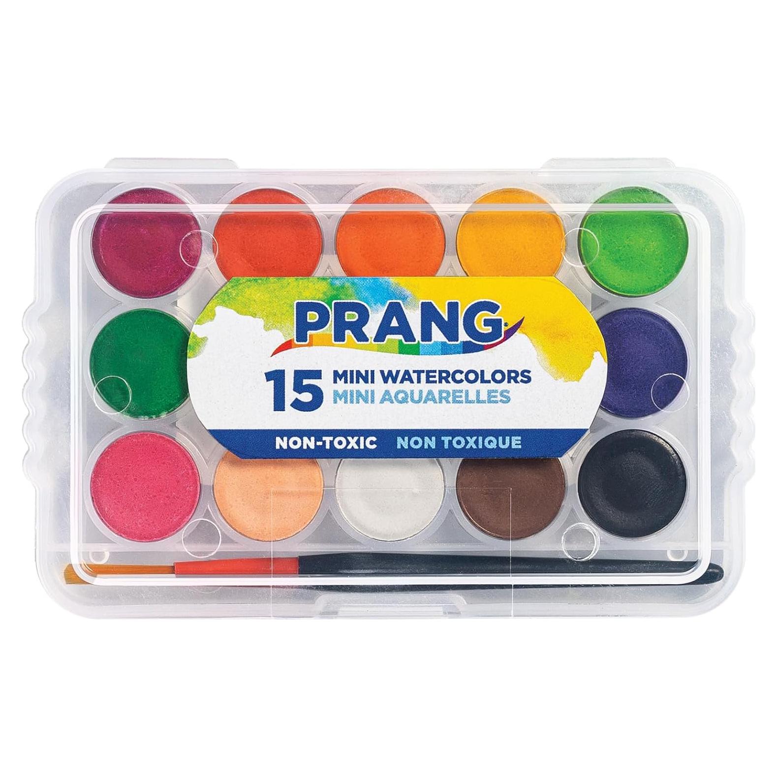 Juego de Acuarelas Mini Prang 15 Colores y Pincel