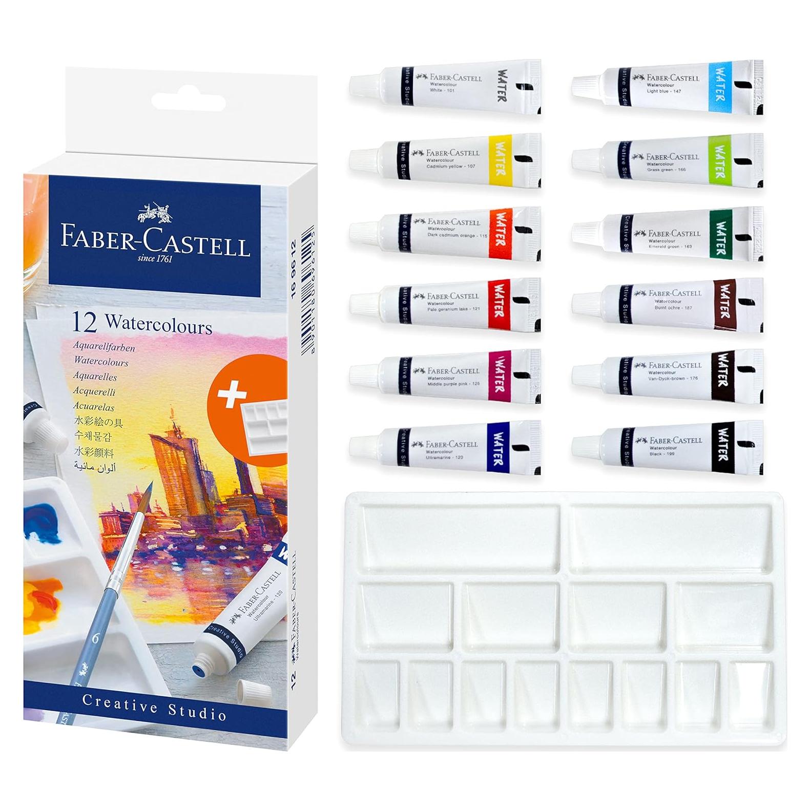 Juego de Pinturas Acuarelables Faber-Castell - 12 Tubos 9 ml