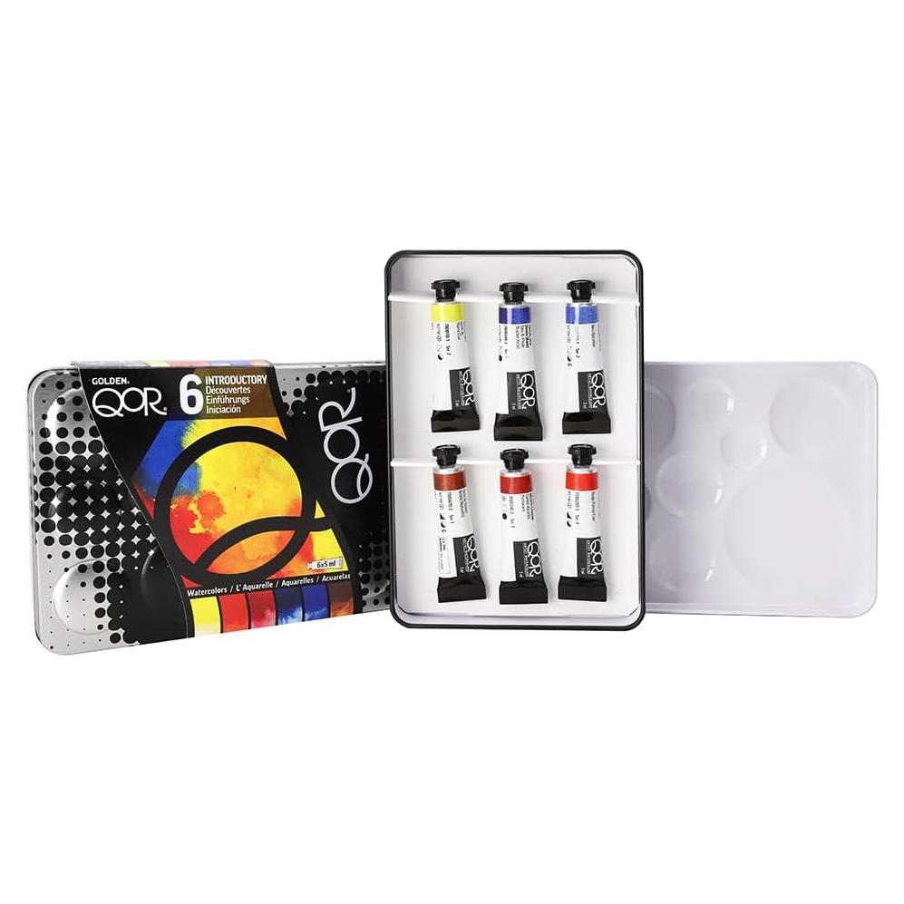 Conjunto de Acuarelas QoR Golden 6 x 5 ml Colores Vibrantes