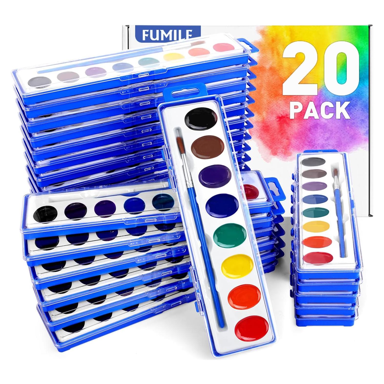 Juego de Pinturas Acuareladas FUMILE 20 Colores Brillantes