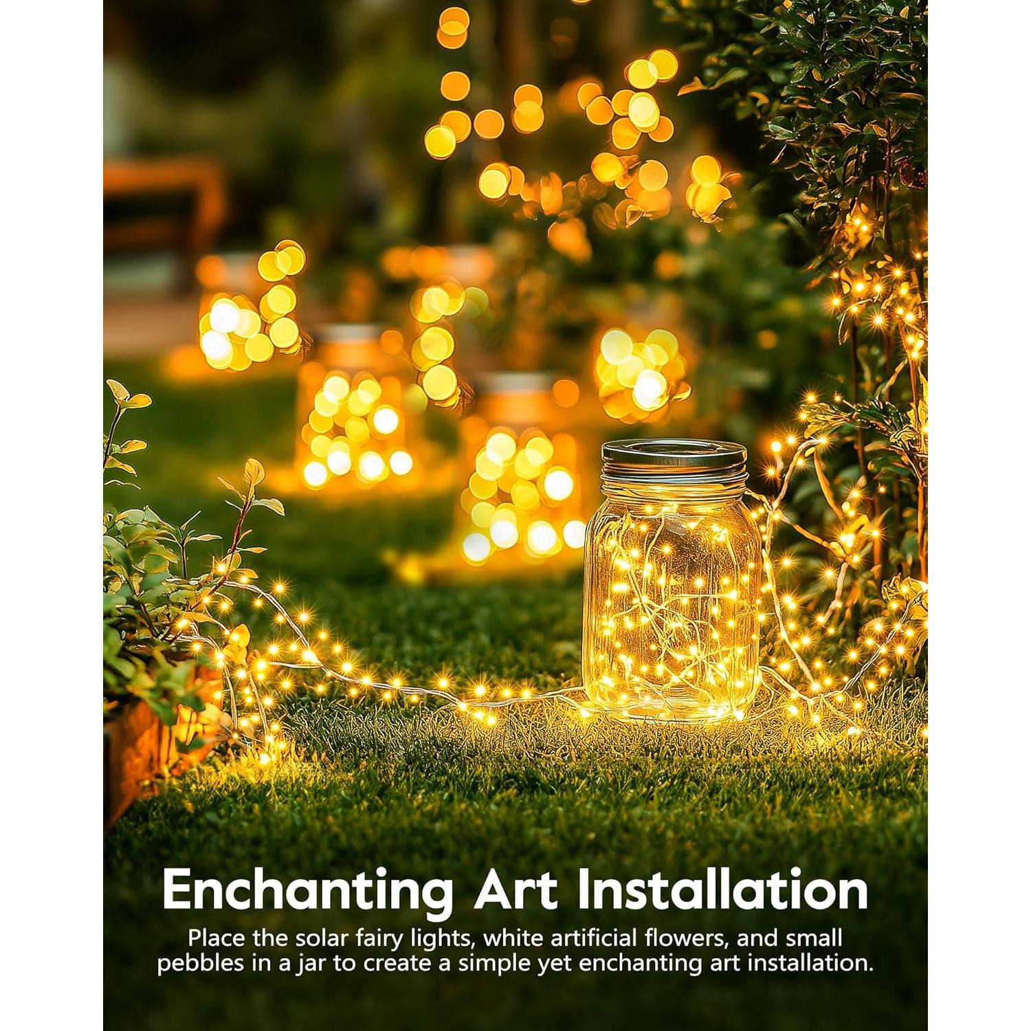 Luces de Cuerda Solares Brightown 2.99m 120 LEDs Blanco Cálido