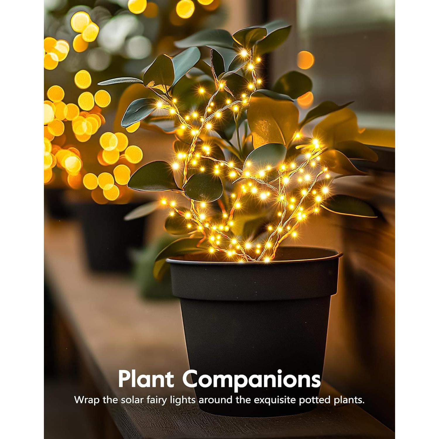 Luces de Cuerda Solares Brightown 2.99m 120 LEDs Blanco Cálido