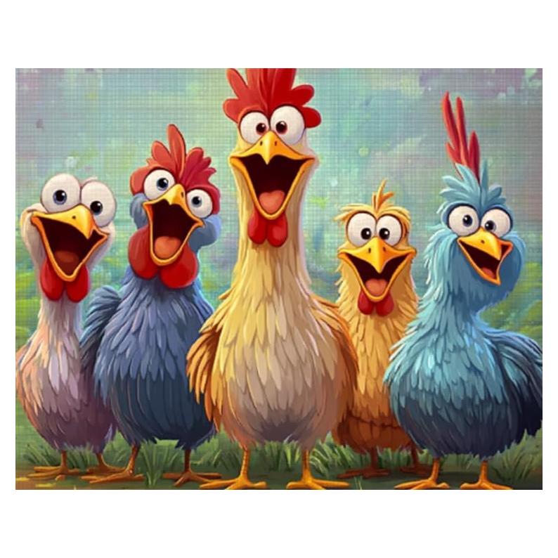Pintar por Números MSTINGSHUN 40x50 cm Pollos Coloridos
