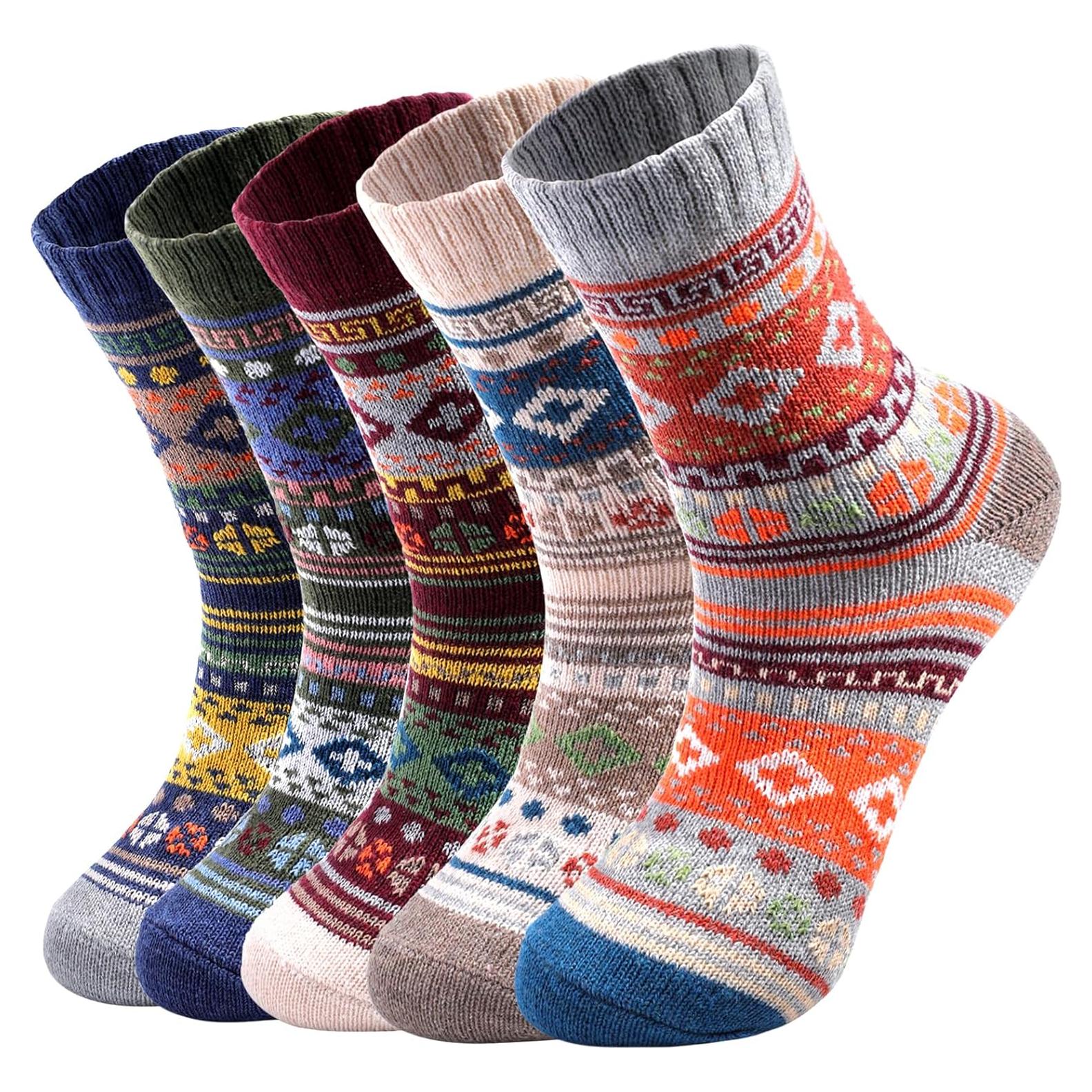 5 Pares de Calcetines de Lana para Mujeres - Talla 36-40