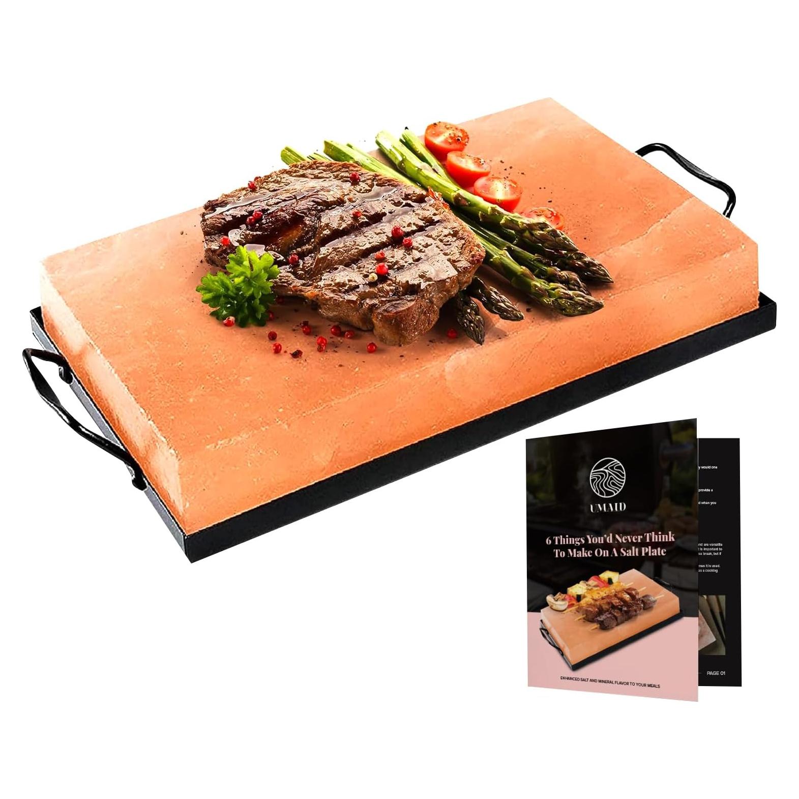 Placa de Cocción de Sal del Himalaya UMAID 30.5x20.3cm con Soporte