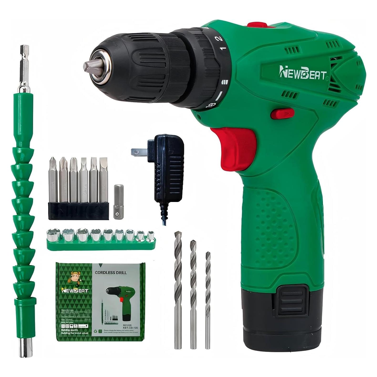 Taladro Inalámbrico NEWBEAT 12V con Batería y Cargador