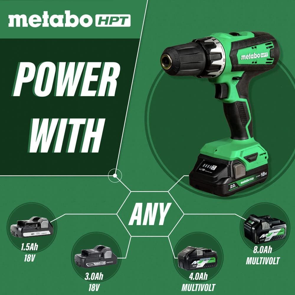 Taladro Inalámbrico Metabo HPT 18V con Batería 2.0Ah y Cargador