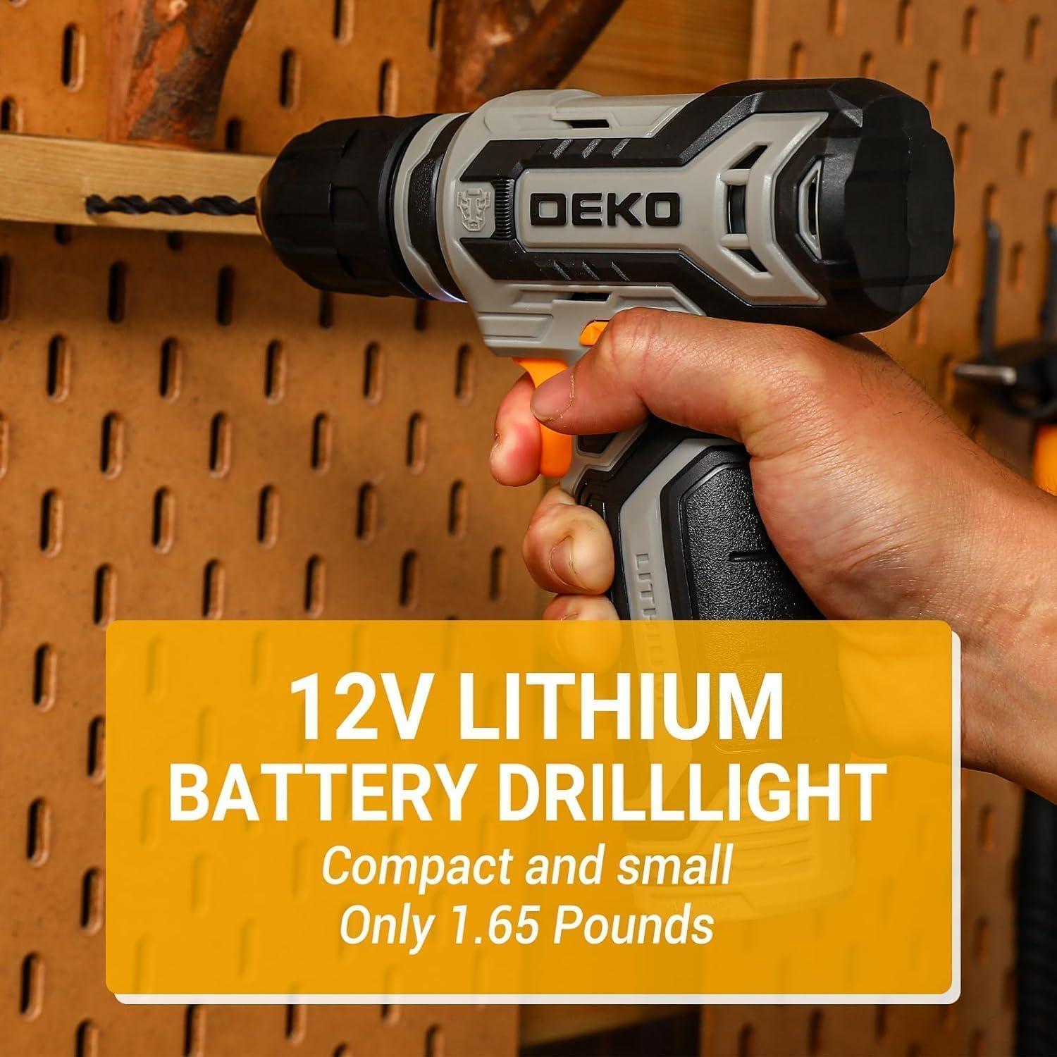 Juego de Herramientas DEKOPRO con Taladro Inalámbrico 12V