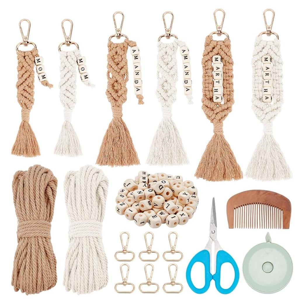 Kit de Llaveros de Macramé BEUNITONE para Principiantes - Boho