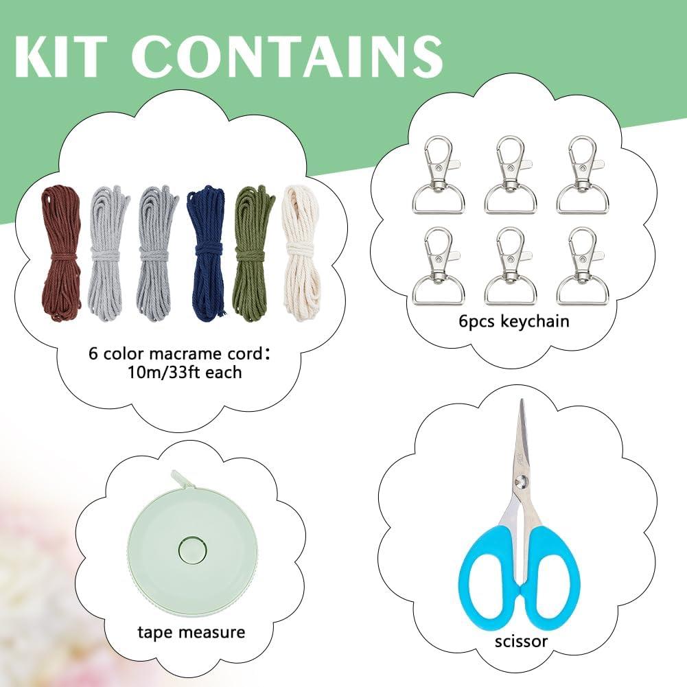 Kit de Llavero de Macramé BEUNITONE Multicolor para DIY
