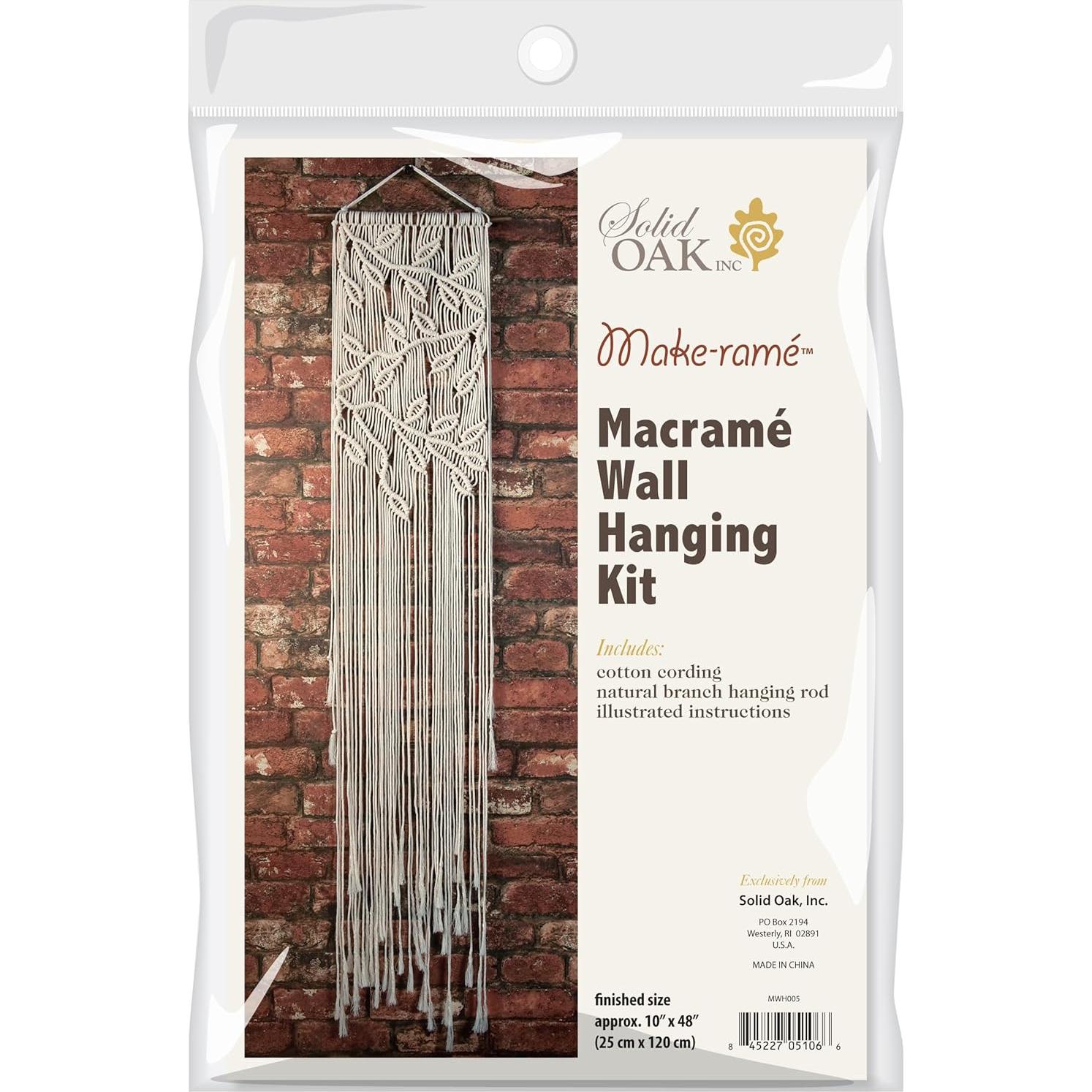 Kit Colgador de Pared Macramé Roble Sólido 23.5x33 cm