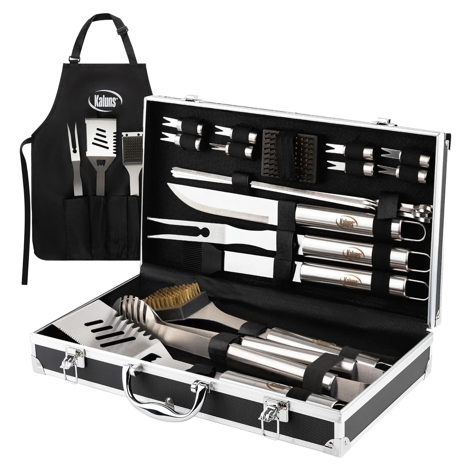 Set de Herramientas de Barbacoa Kaluns 21 Piezas Acero Inoxidable