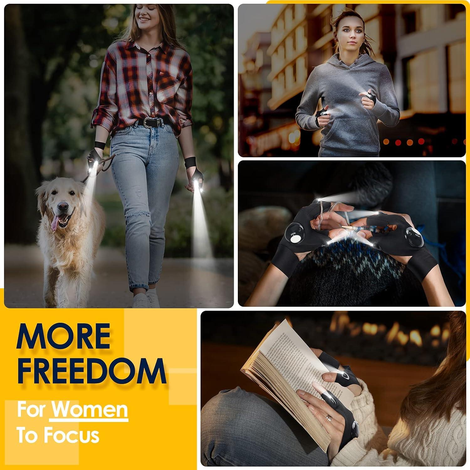 Guantes de Linterna LED PARIGO - Unisex, Talla Única, Negro