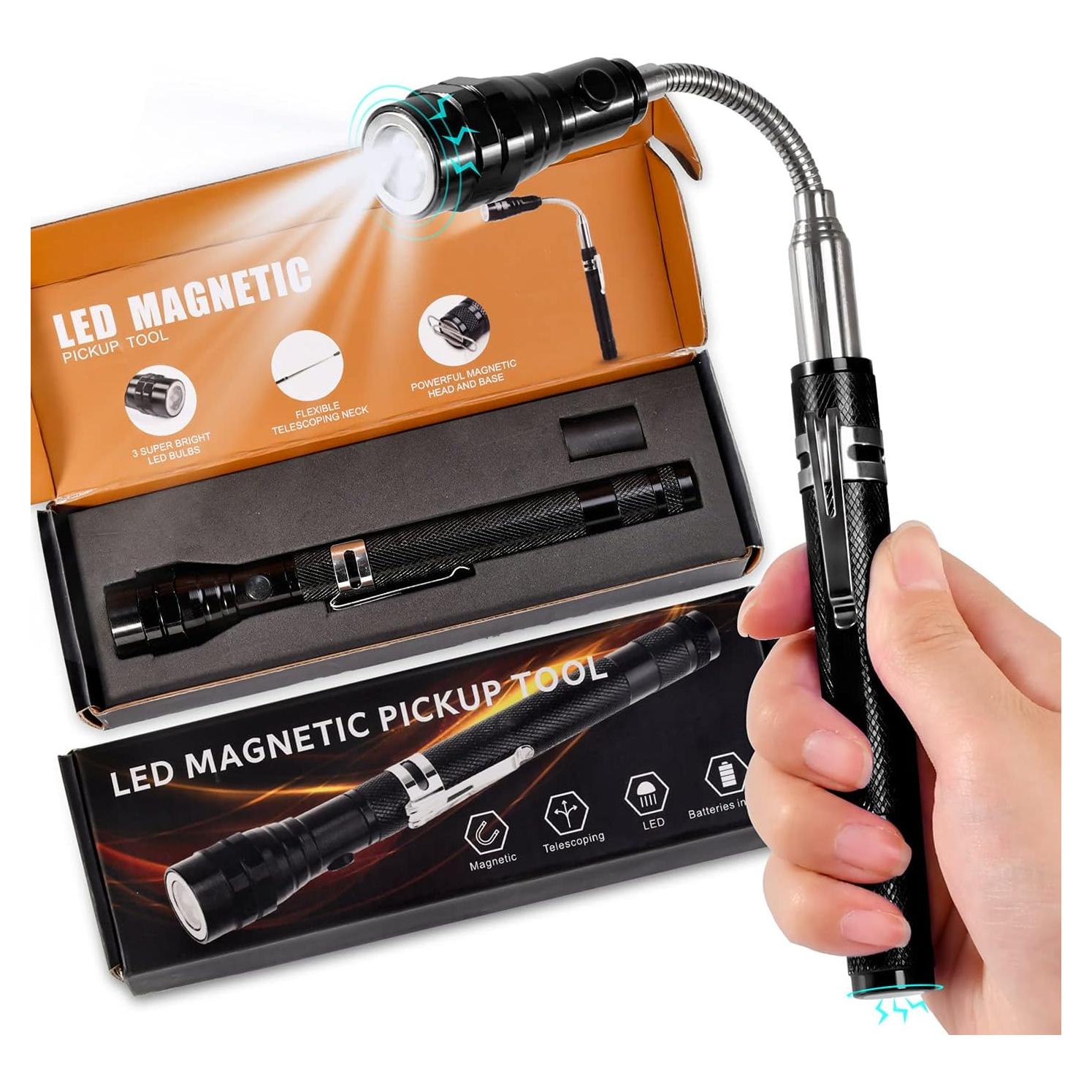 Linterna Magnética Telescópica Kuchey con 3 LED y Rellenos de Calcetines