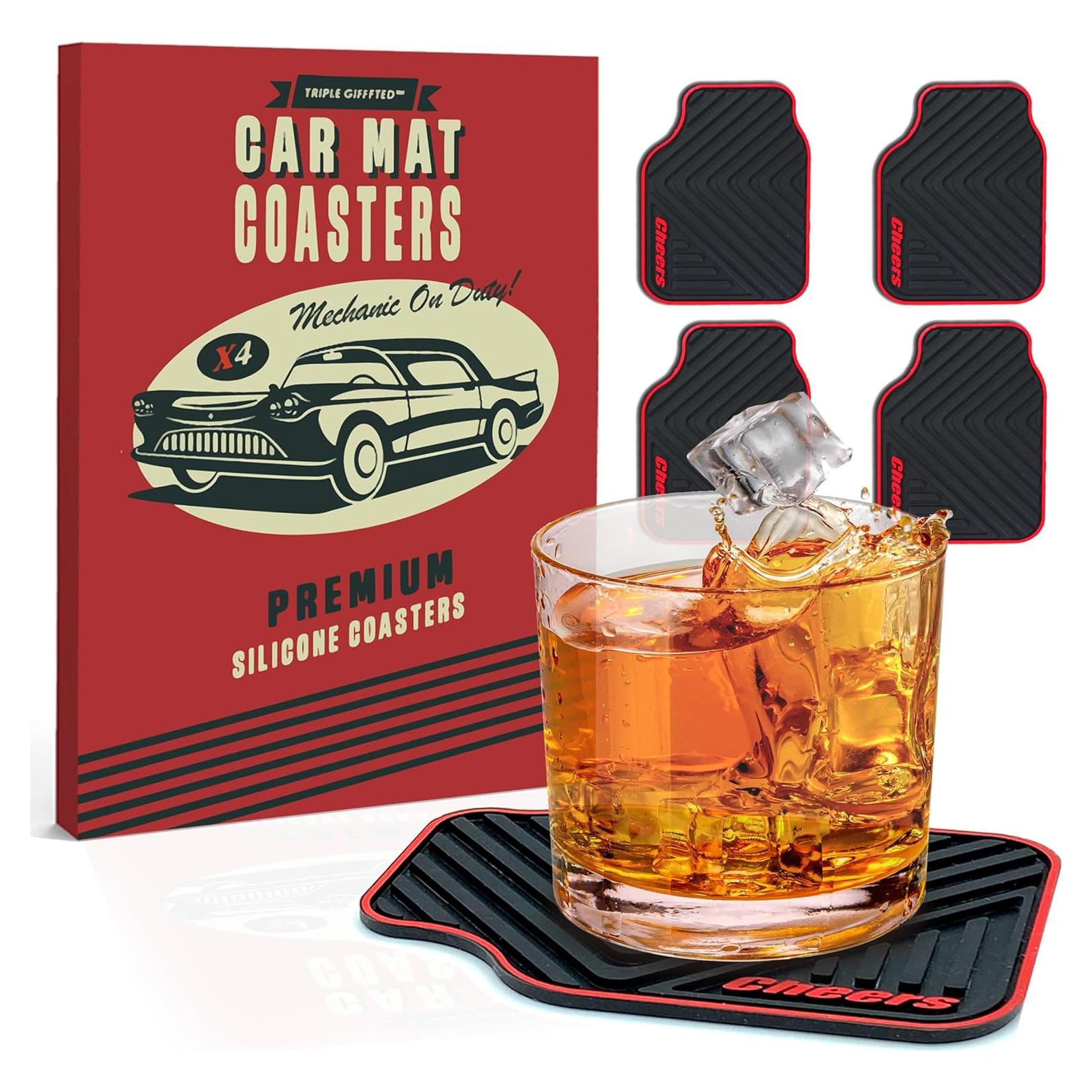 Posavasos de Silicona Triple Gifffted - 4 Piezas para Autos