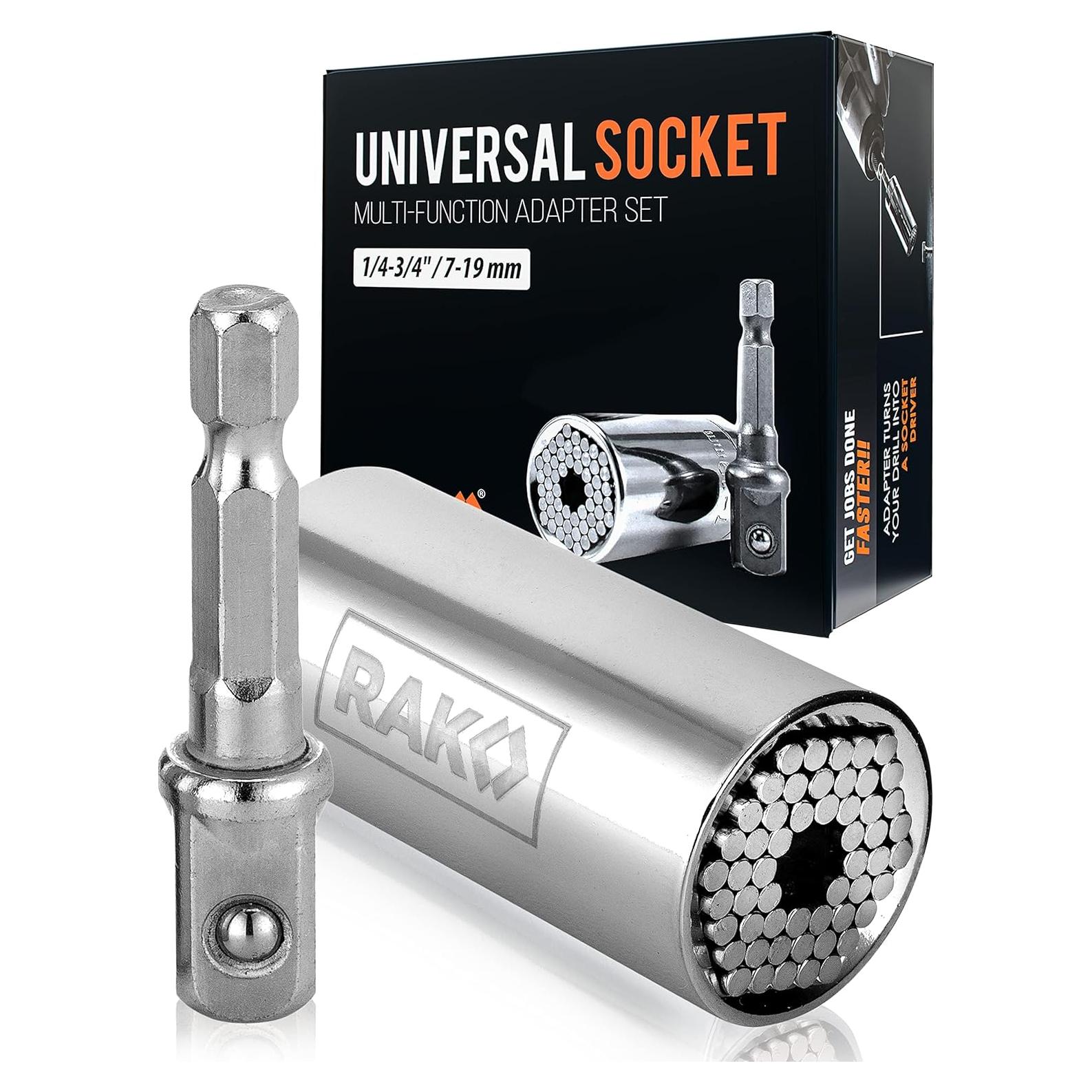 Juego de Llave de Enchufe Universal RAK 7-19mm, Acero Inoxidable