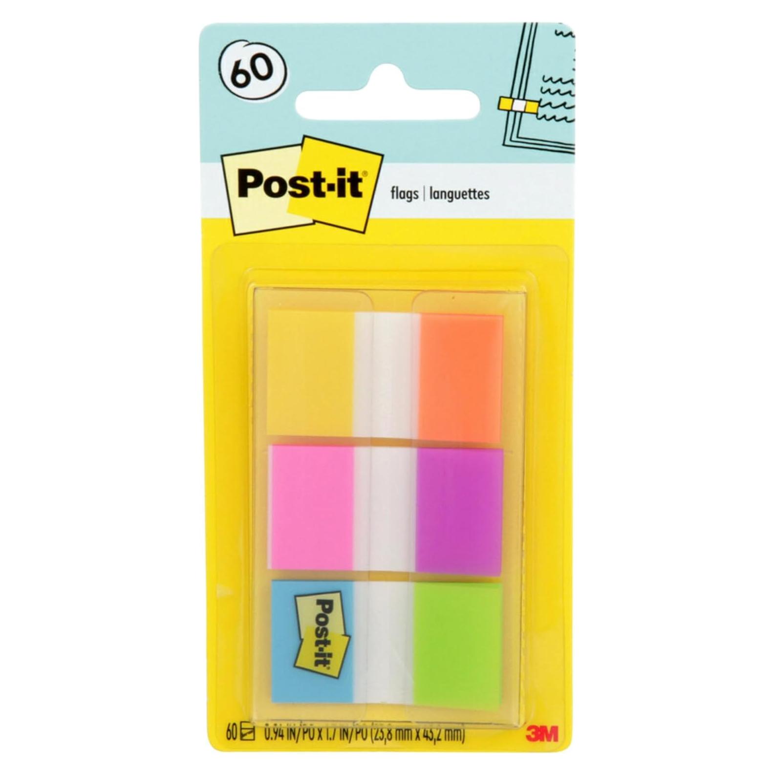 Banderas Post-it 60 Unidades Dispensador Portátil 2.39 cm