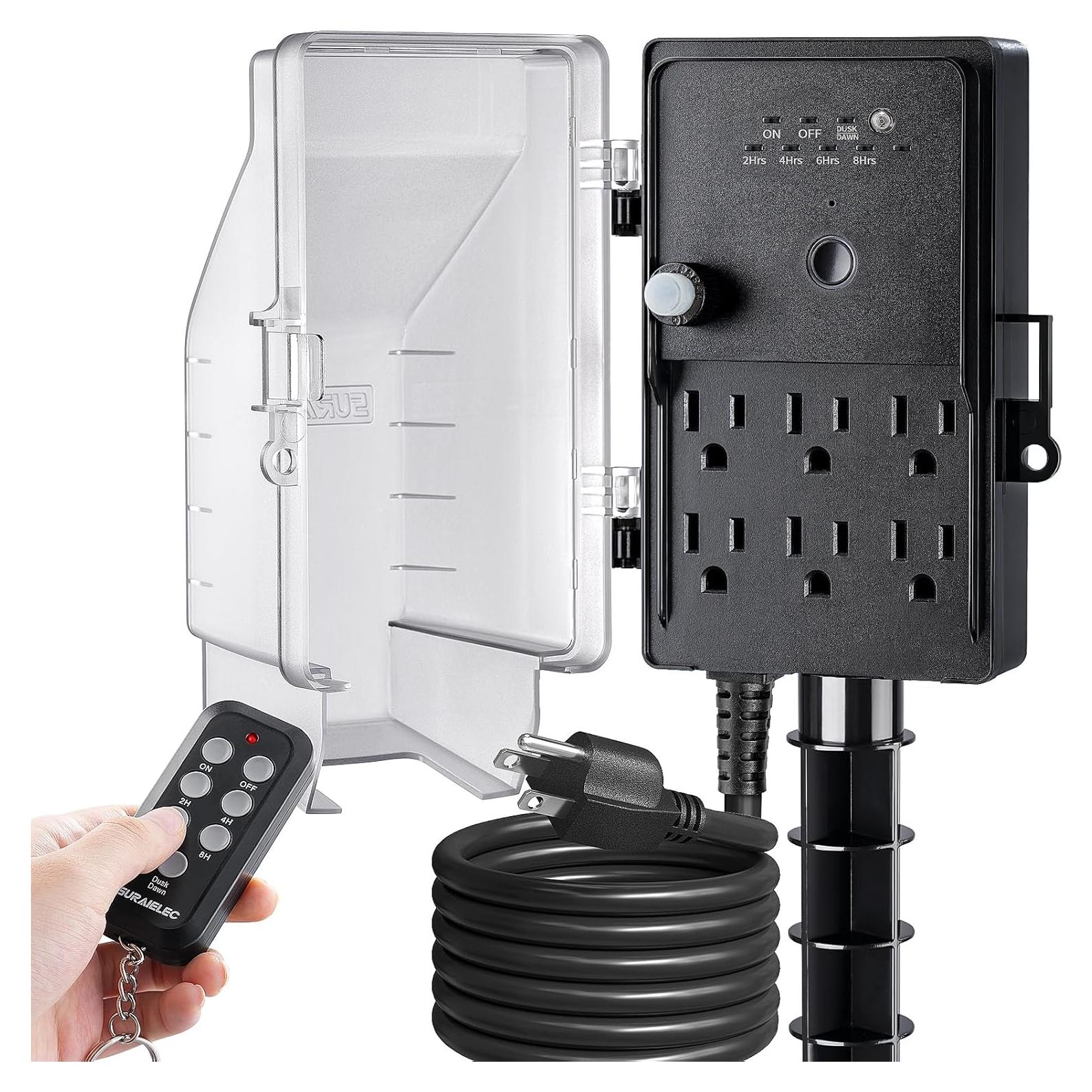 Temporizador de Estaca SURAIELEC con Control Remoto 6 Salidas