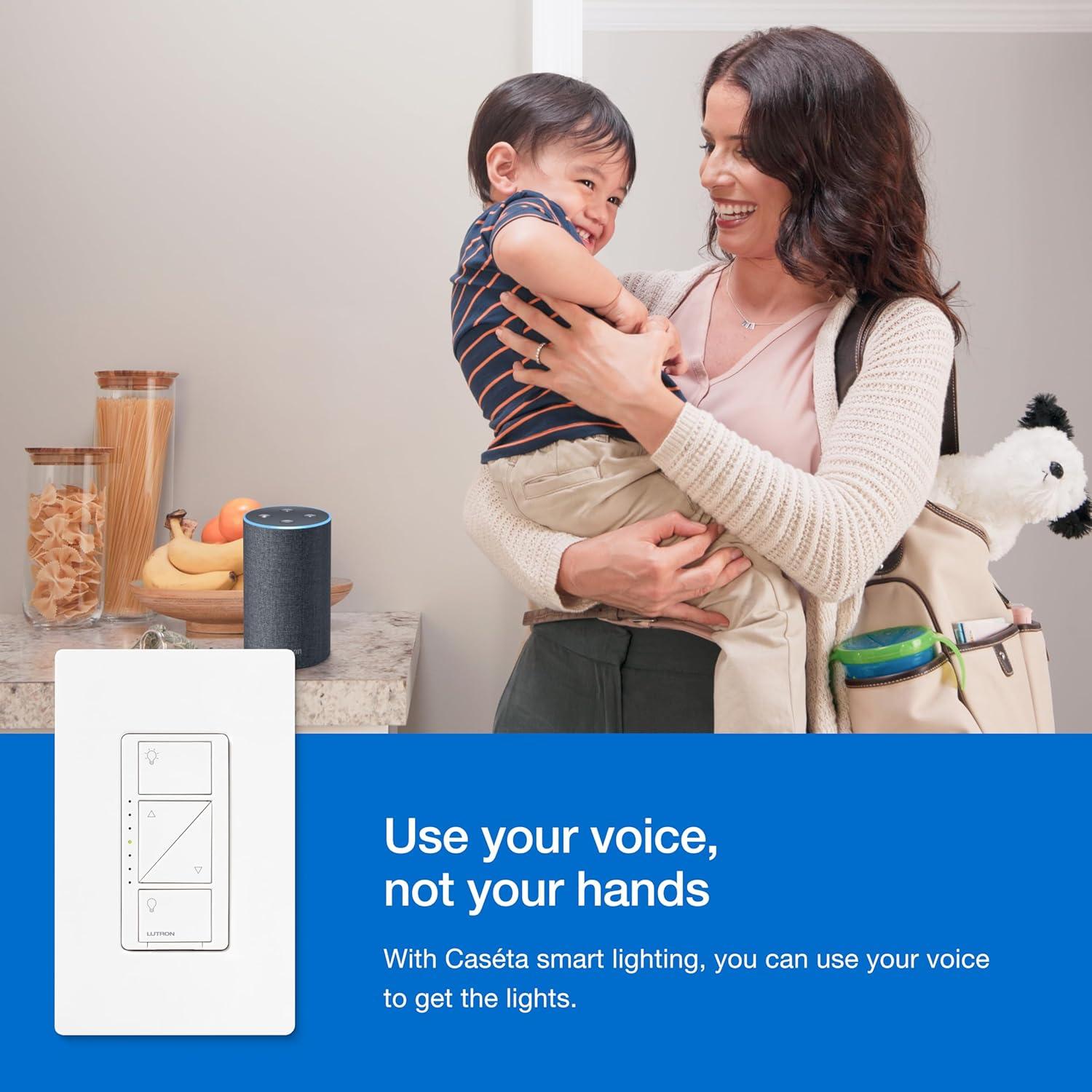 Kit Interruptor Regulador Lutron Caseta 3 Vías Blanco