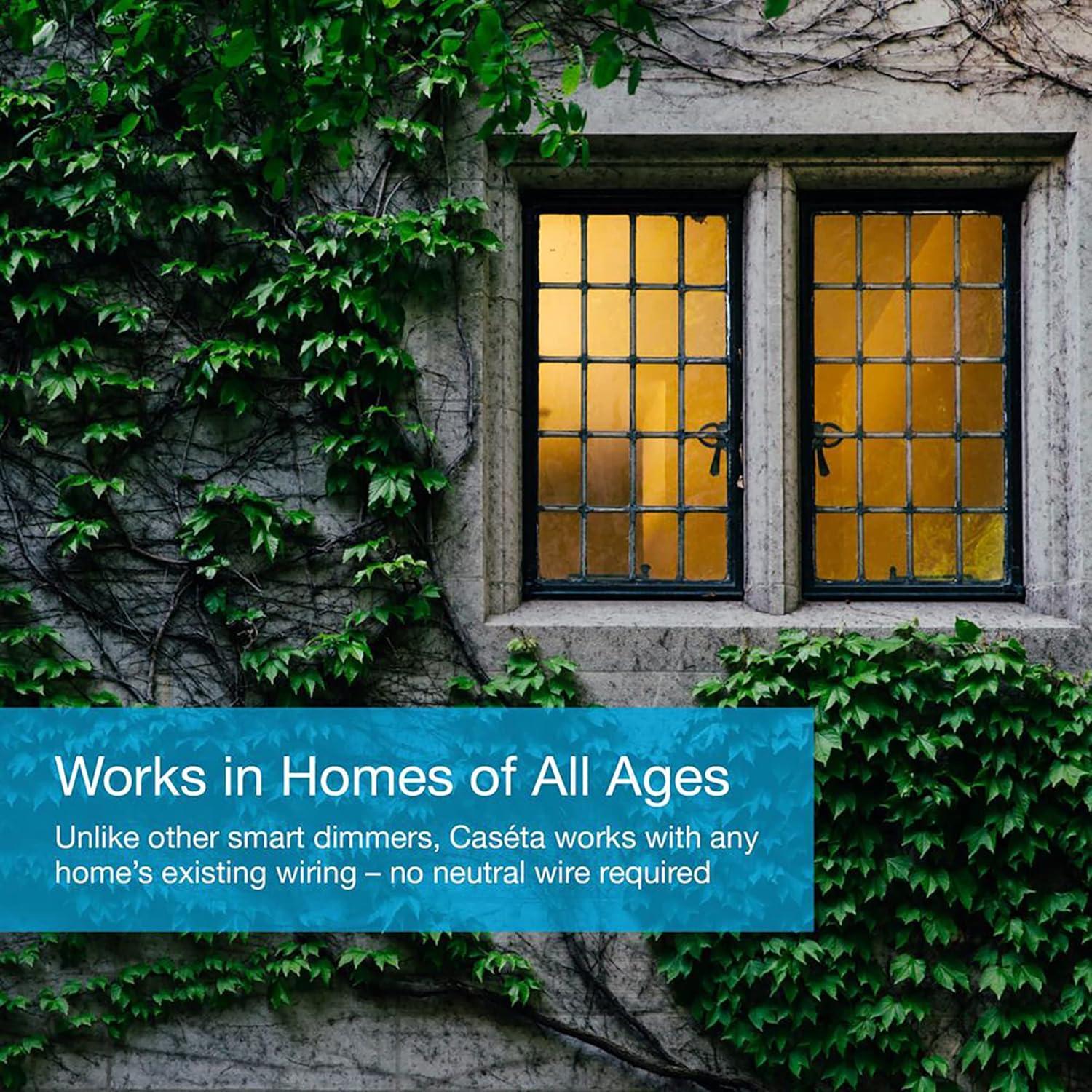 Kit Interruptor Regulador Lutron Caseta 3 Vías Blanco