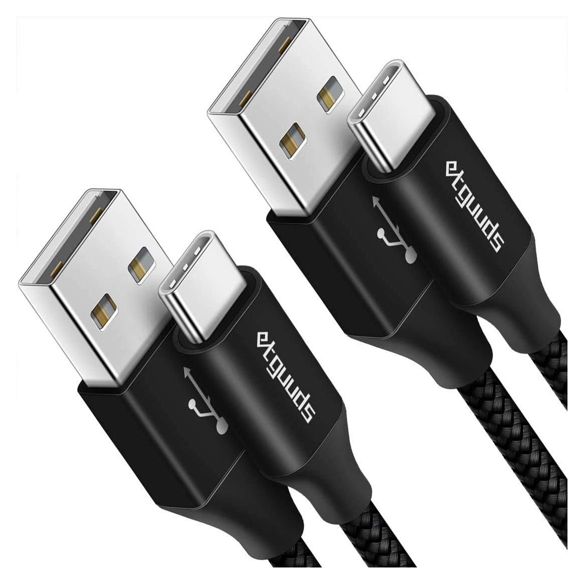Cable USB A a USB C Trenzado etguuds 15 pies 2-Pack Carga Rápida