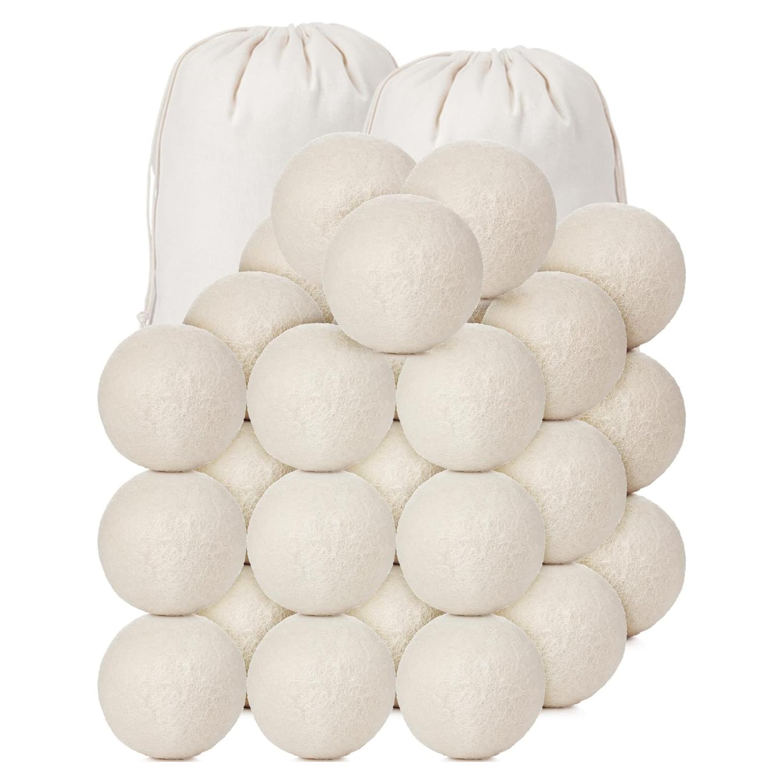 Conjunto de 24 bolas de secadora de lana Roowest 7 cm