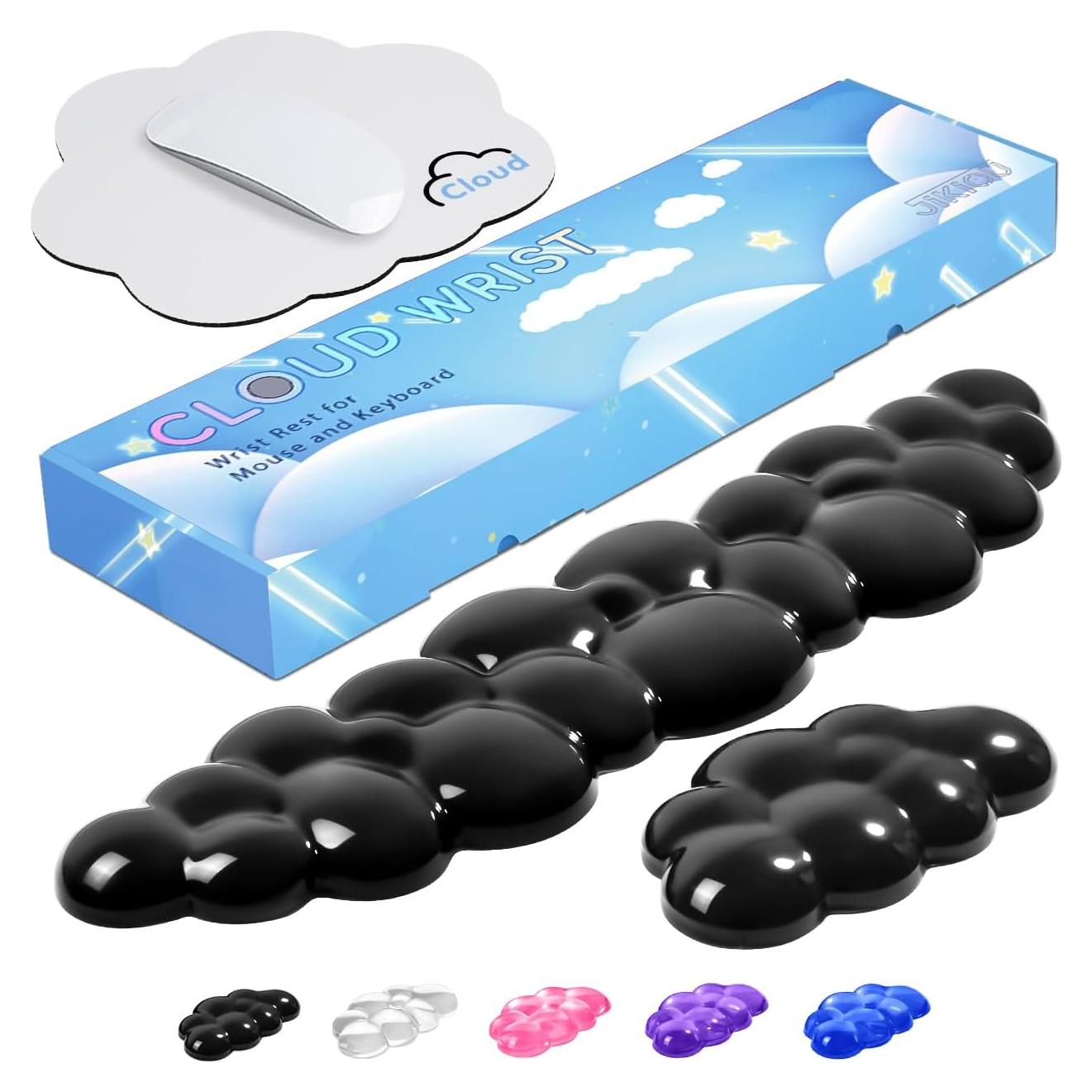 Reposamuñecas Ergonómico JIKIOU Gel Nube Negro - 3 Piezas