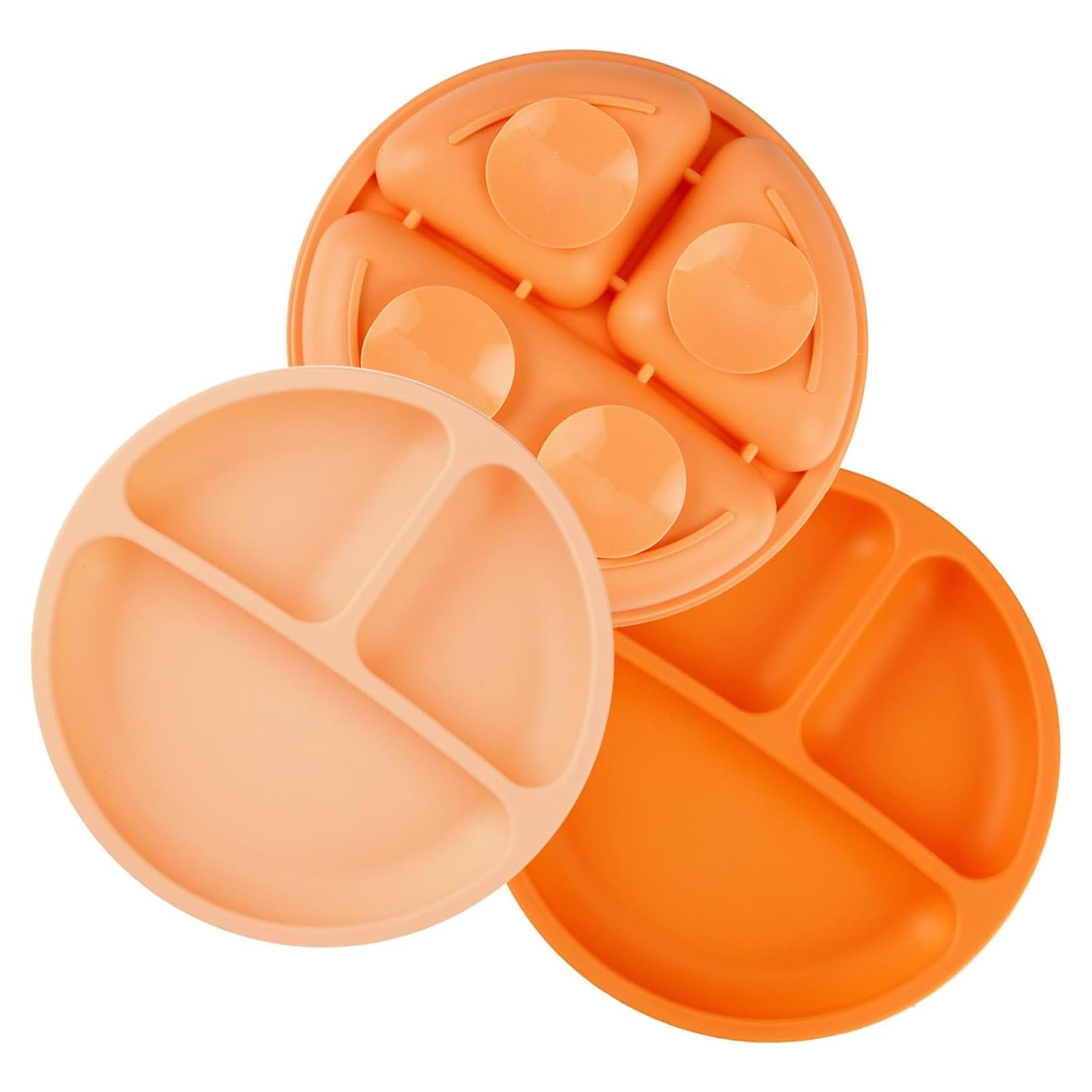 Platos Divididos de Silicona PandaEar para Niños - 3 Piezas Antideslizantes