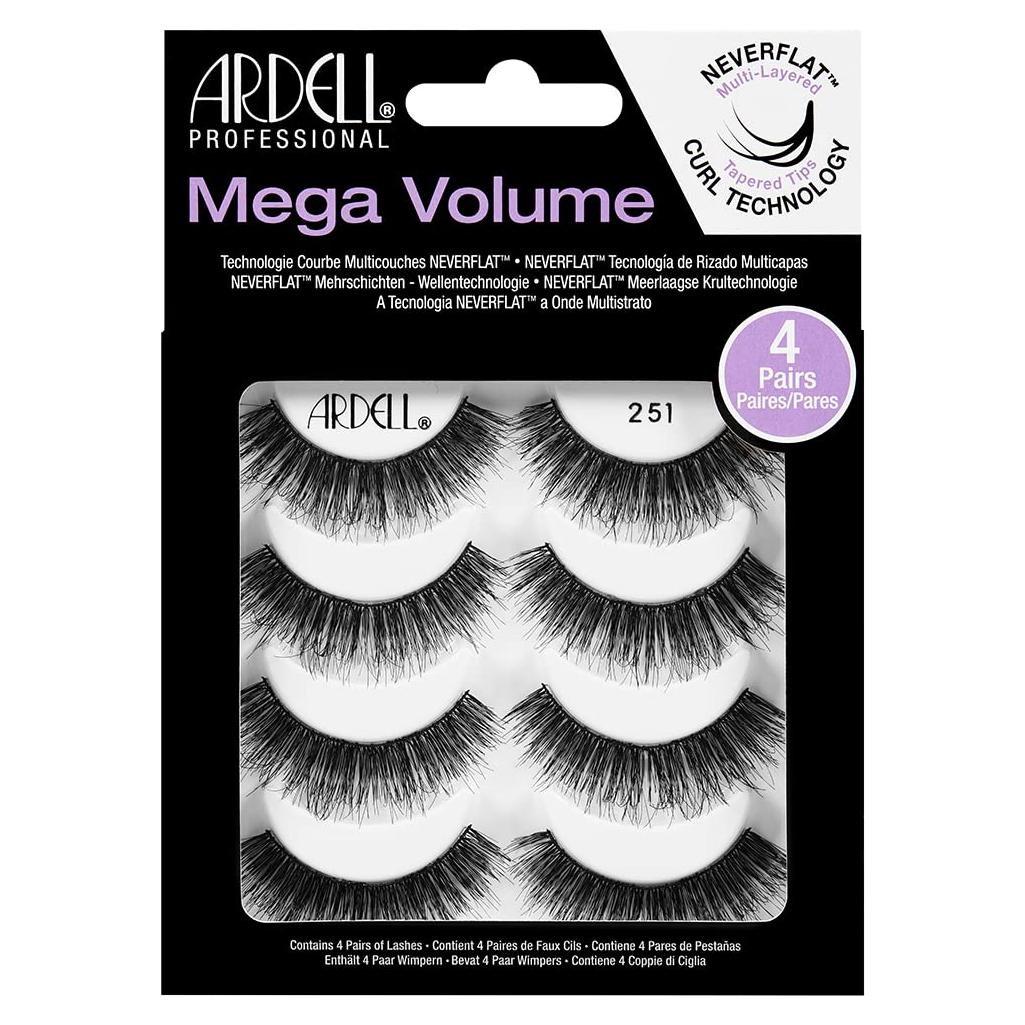 Pestañas Postizas Ardell Mega Volume 251 - 4 Pares Reutilizables