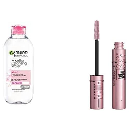 Paquete Garnier Agua Micelar 400ml + Maybelline Máscara Sky High
