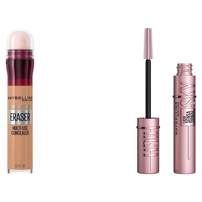 Maybelline Corrector Anti-Ojeras Instant Age Rewind 130 + Máscara Sky High