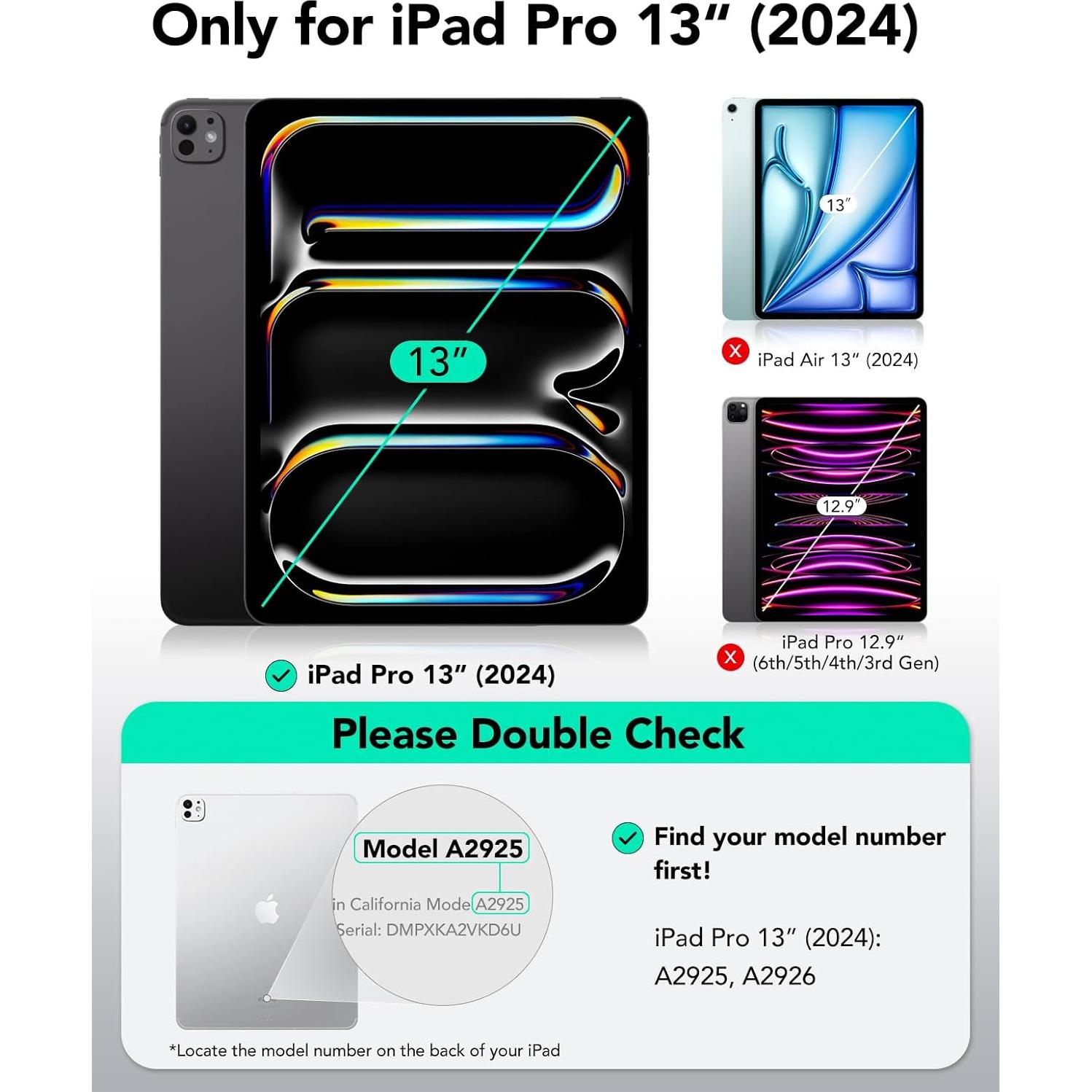 Funda Rotativa ESR para iPad Pro 13" (2024) Negra