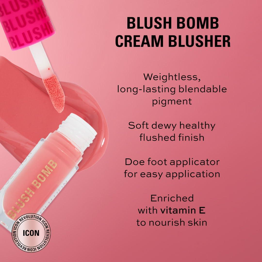 Rubor Líquido Revolution Beauty Blush Bomb Coral Salvaje 4.4 ml