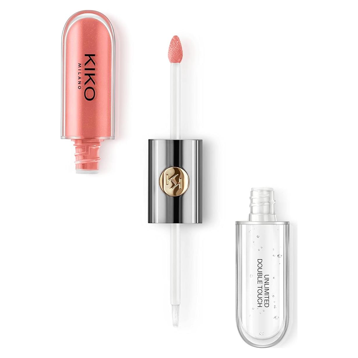 Labial Líquido Kiko Milano Unlimited Double Touch 113 Coral Satinado