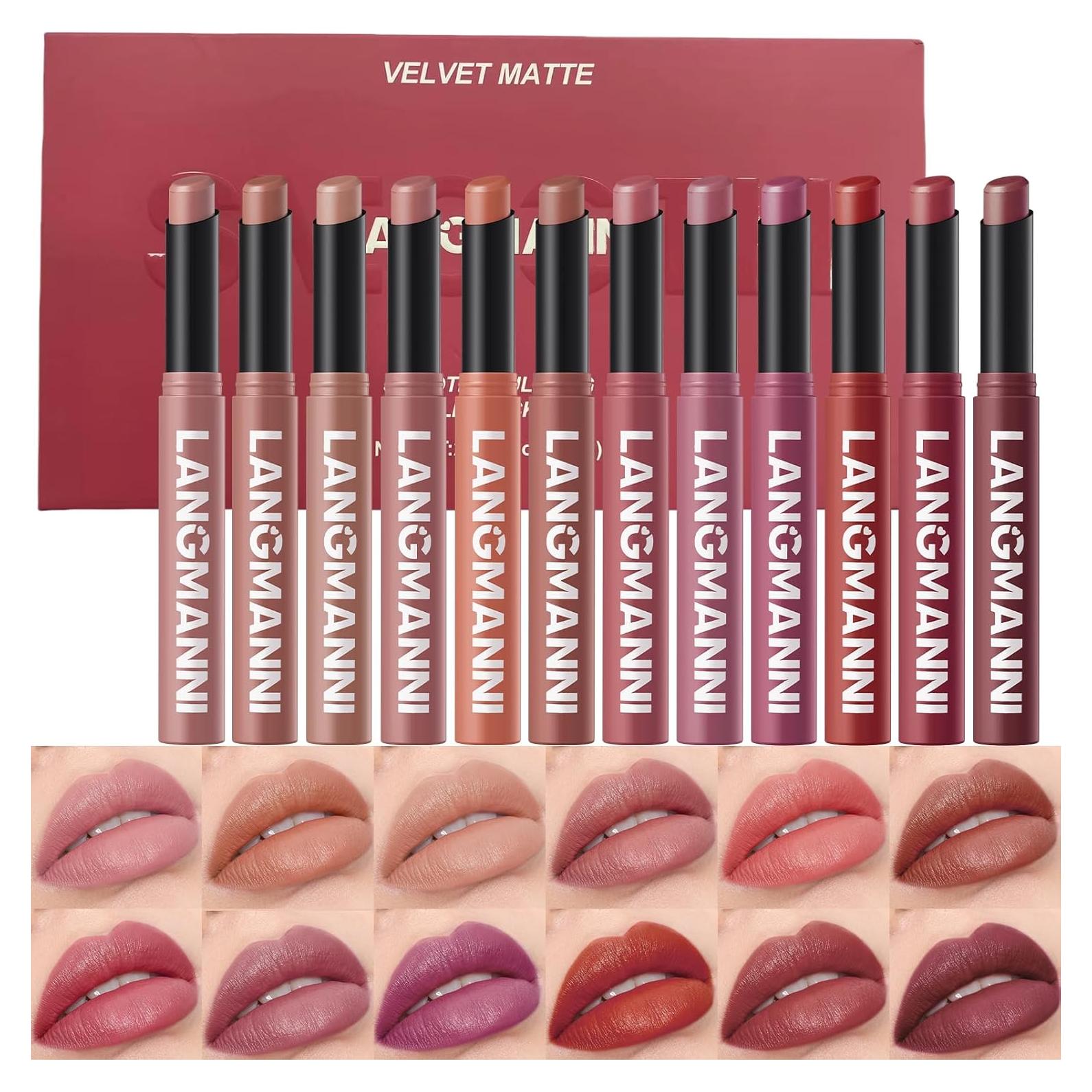 Set de 12 Labiales Mate Jolilab - Colores Nude y Oscuros