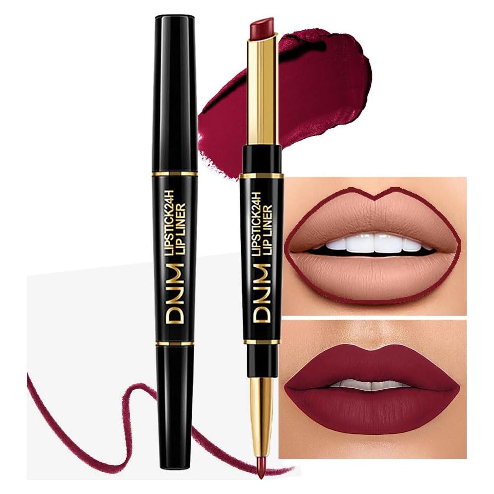 Set de Lápiz Labial y Delineador Kaely 30 Unidades Color Ciruela