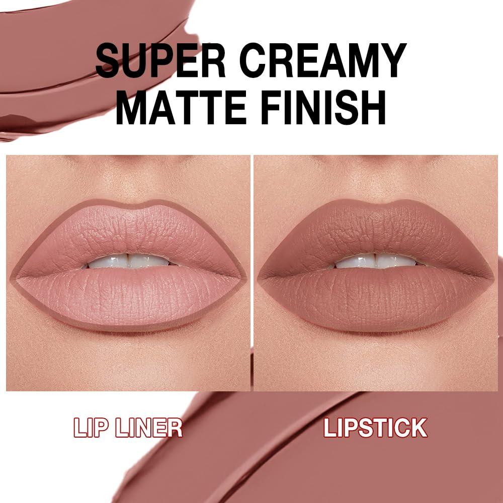 Labial Mate Gradiente evpct Marrón Nude + Lápiz Delineador