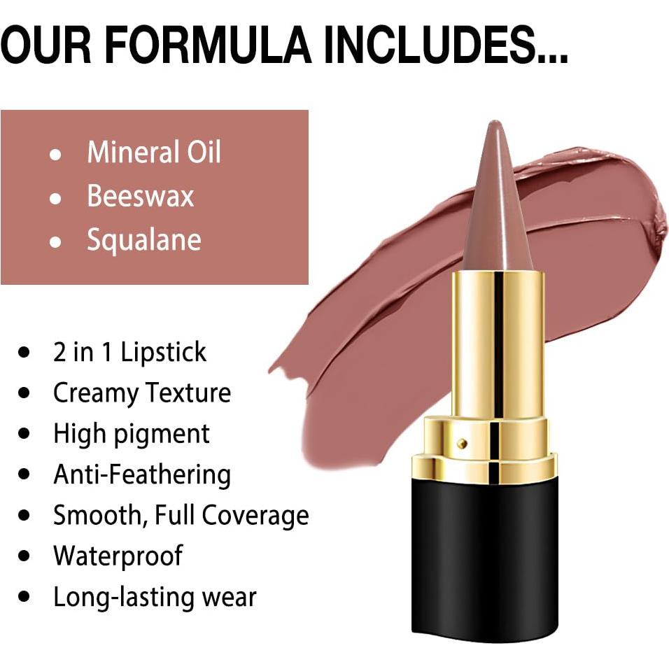 Labial Mate Gradiente evpct Marrón Nude + Lápiz Delineador